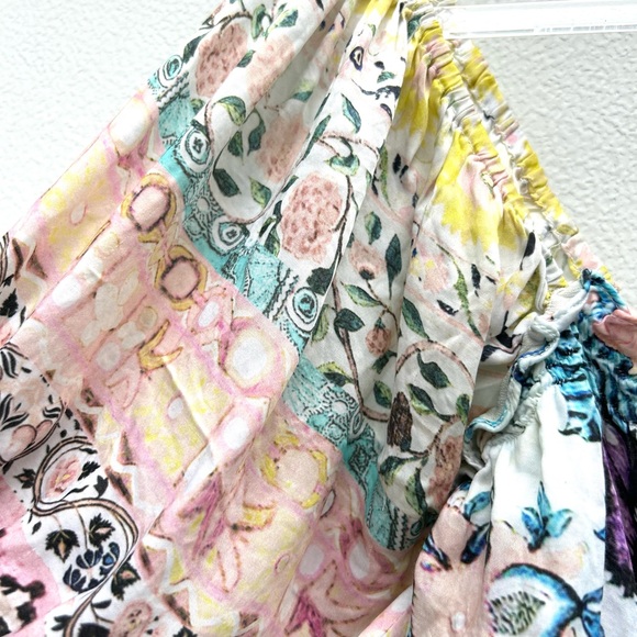 Hemant Nandita Anthropologie Women Floral Boho Top Sz M Cropped Multi Fairy - Picture 5 of 14